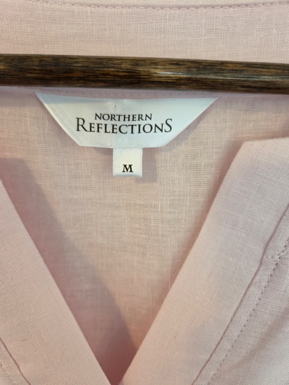 Northern Reflections pink linen dress M tiered oversized lagenlook cottage core - Picture 4 of 8